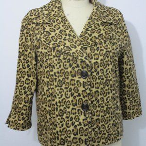 10 Crop Boxy Leopard Jacket Retro Pinup Rockabilly Corduroy
